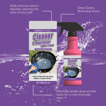 2Pcs Fast Acting Heavy Duty Grill Degreaser Spray, Heavy Duty BBQ Grill Degreaser, Outdoor Grills Cleaner, For Kitchen Grates and Racks