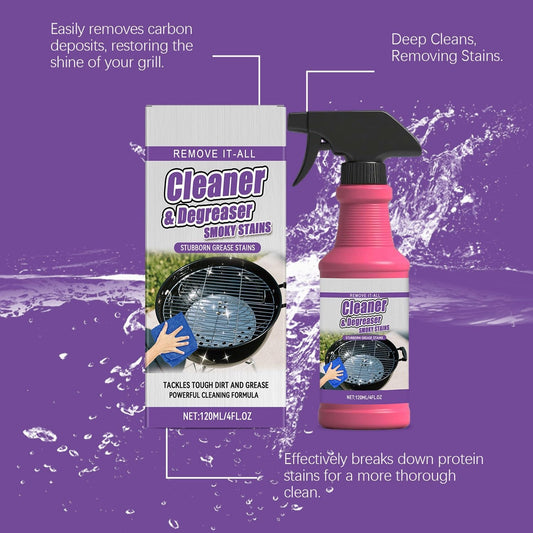 2Pcs Fast Acting Heavy Duty Grill Degreaser Spray, Heavy Duty BBQ Grill Degreaser, Outdoor Grills Cleaner, For Kitchen Grates and Racks