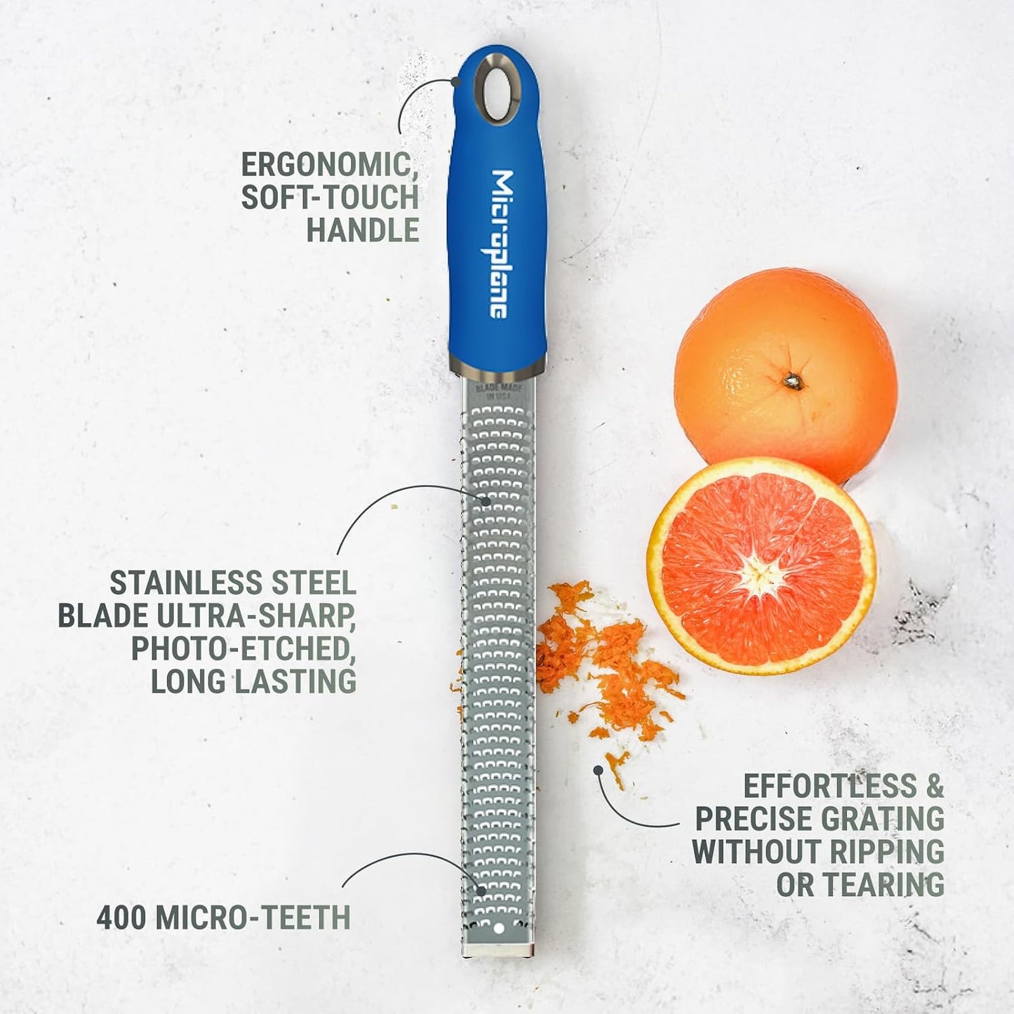 Premium Classic Series Zester - Lipstick Pink | Lemon Zester tool, Hard Cheese & Vegetable Grater | For Citrus, Parmesan Cheese, Garlic, Ginger, Nutmeg | Fine Stainless Steel Blade, Made in USA