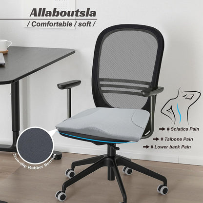 Allaboutsla Car Seat Cushion with Lumbar Support Pillow, Car Back Support | L-Shaped Ergonomic Memory Foam Seat Cushion, Car Seat Cushions for Driving, Driver Cushion and Back Support for Car, B&G