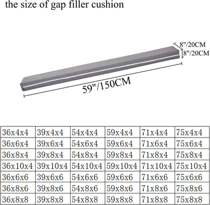 SAMTY Bed Gap Filler for headboard Space Gap Filler Bolster Stopper 54x6x4 | Full Bed, Closes Gaps Between Headboard And Mattress With Supportive Foam And Removable Washable Linen Cover