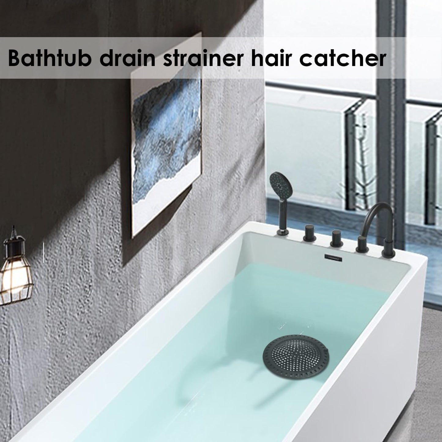 Huntonry Drain Hair Catcher, Shower Hair Drain Catcher, Shower Drain Cover, Bathtub Drain Strainer, Tub Hair Catcher, Bathroom Sink Strainer Hair Trap Filter, Bathroom Drain Defender, Flat, Round