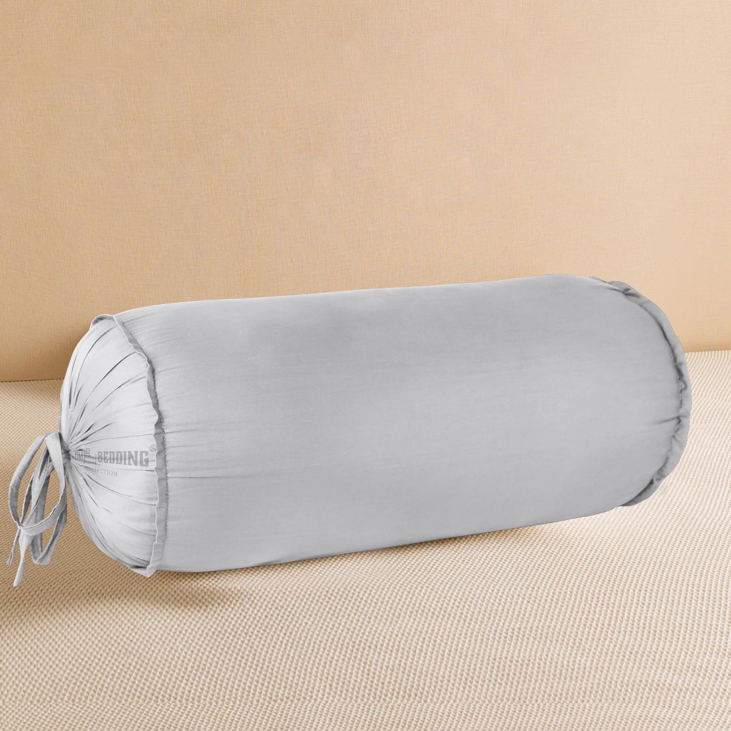 SAHARBEDDINGS 2 Pieces Cervical Neck Roll Pillow Cover with Cotton Bolster Pillowcases for Cylindrical Cushion and Drawstring Closure Round Neck Pillowcase (Plum, Roll Pillow 18x3 Pack of 2)