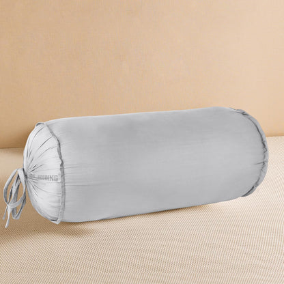 SAHARBEDDINGS 2 Pieces Cervical Neck Roll Pillow Cover with Cotton Bolster Pillowcases for Cylindrical Cushion and Drawstring Closure Round Neck Pillowcase (Plum, Roll Pillow 18x3 Pack of 2)
