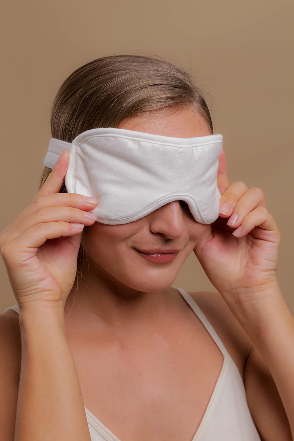 Cottonique Hypoallergenic Sleep Eye Mask Made from 100% Organic Cotton (Natural, Free Size)