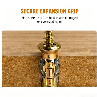 6×14mm Short Expansion Screw Set for Cabinet Hinge Repair, Expansion Anchor | Cabinet Hinge Screws for Stripped Hole Repair, Door Hinge Repair Kit, 30/50/100 pcs Wall Anchors and Matching Screw (30PCS)