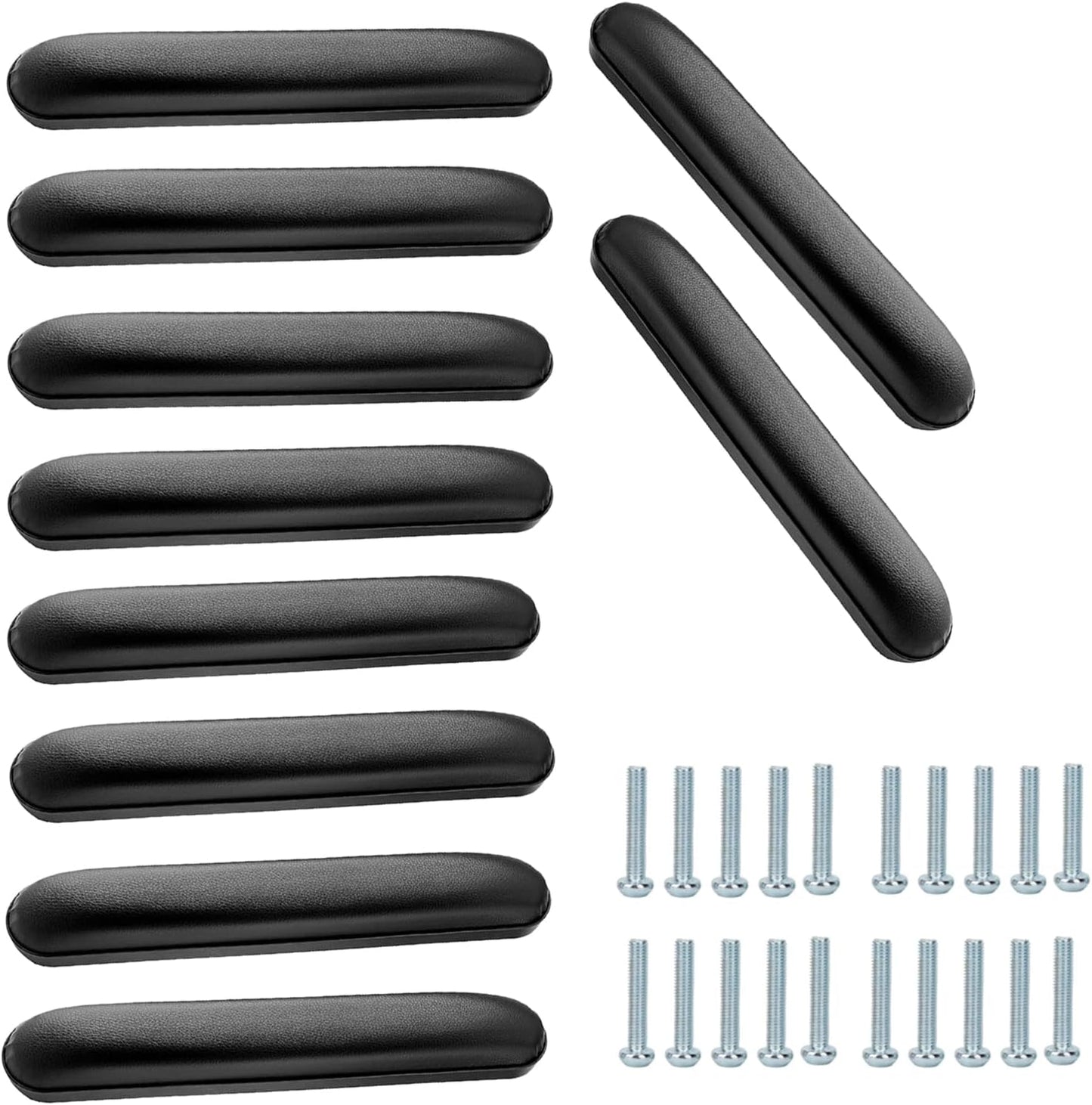 HMZ Full Length Padded Armrest Black 10-1/4" Long Wheelchair and Transport Chair arm Cushions, Black (1 Pair) Compatible with All Brands(10-1/4")