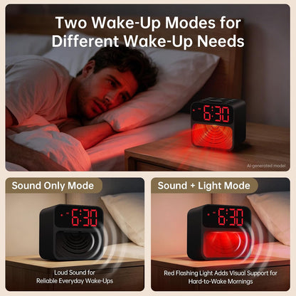 AuroraCalm Extra Loud Alarm Clock for Heavy Sleepers with 115dB Alarm