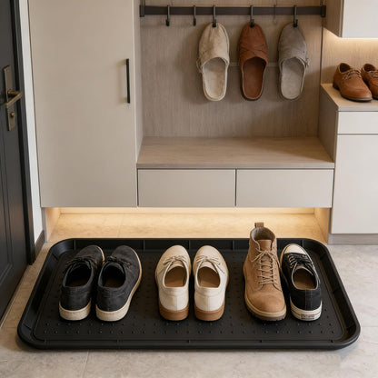 predolo Boot Tray Heavy Duty Silicone Multi Purpose Tray Raised Edge Suitable for Entryway Garden Patio Home Organization, Gray