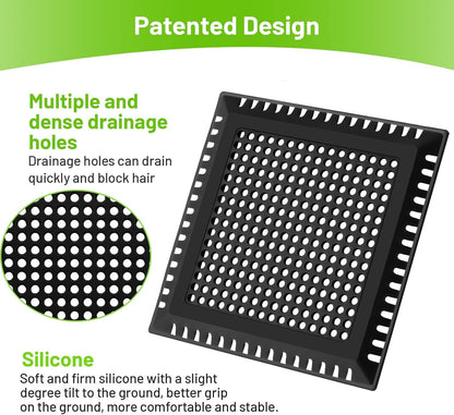 Aluvor Drain Hair Catcher,Shower Drain Cover Hair Catcher Shower Strainer | Square Shower Hair Drain Catcher for Bathroom Floor to Keep Away from Clogged Drain-No Rust!