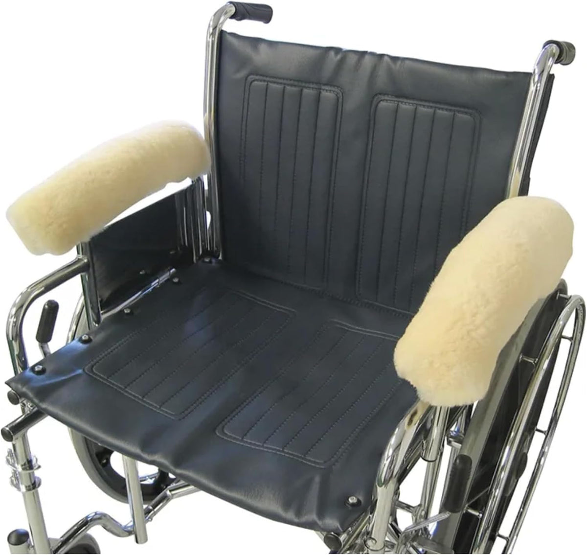 Sheepskin Ranch Wheelchair Armrest Pads – Genuine Sheepskin Armrest Cushions for Wheelchairs & Office Chairs, Pressure Relief Support Pads for Seniors, Adults & Disabled Users - Made in the USA