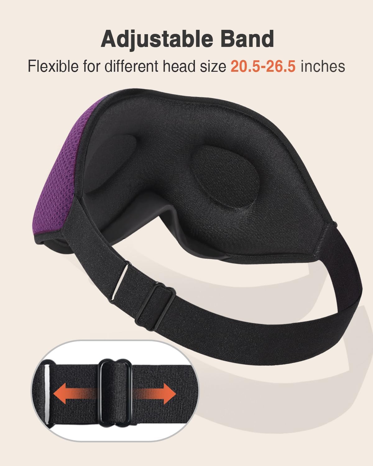 MABAO Sleep Mask for Side Sleeper, Eye Mask for Sleeping Women Men, Black | 3D Contoured Cup No Eye Pressure, 100% Light Blocking Sleeping Mask with Adjustable Strap Night Blindfold Flight, Travel, Nap