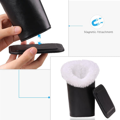 MoKo Eyeglasses Holder, Modern Velvet Plush Lined PU Leather Household Magnetic Holder Protective