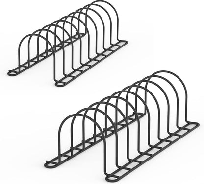 JAQ Plate Rack for Cabinet, 10.5" Vertical Dish Organizer for Plates, Pot Lids, Cutting Boards & Baking Sheets, Metal Kitchen Cabinet Organizer (1-Pack, White)