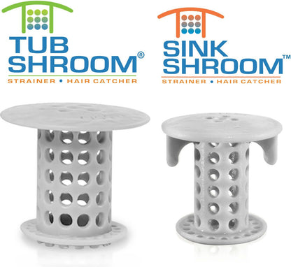 TubShroom and SinkShroom Drain Protectors Hair Catchers for Bathtubs and Sinks, Chrome