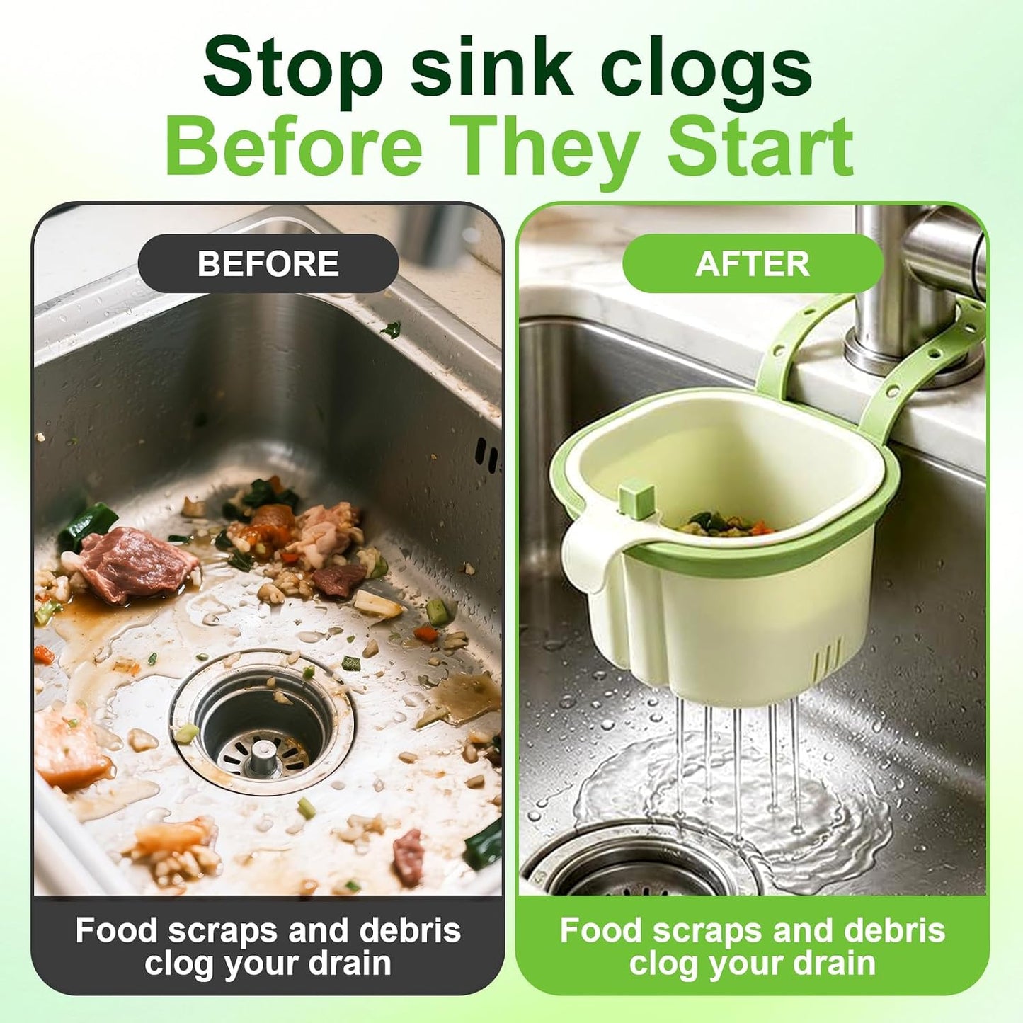 Cactus Kitchen Sink Strainer Baske, Hanging Sink Drain Basket | Self-Cleaning Faucet Hanging Filter Basket, Presses to Release Waste Baskets, Multifunctional Kitchen Sink Strainer