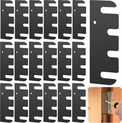 16 Pcs Hardware Door Hinge Shims,4" Stainless Steel Door Hinge Spacer | 0.03" Thick Doors Hinge Shims Hinge Spacer with Black Coated Finish for Repair Kit