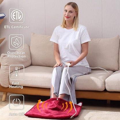 Gintao Electric Heated Foot Warmers for Feet,22"×20" Soft Foot Heating Pad