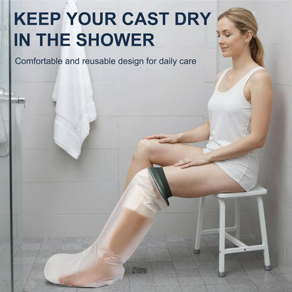 Adult Waterproof Foot Cast Cover, Reusable Watertight Ankle Cast Protector | Durable & Watertight Shower Boot, Reusable Shower Bag for Leg, Soft Comfortable Shower Bag for Post-Surgery Foot Ankle Injury
