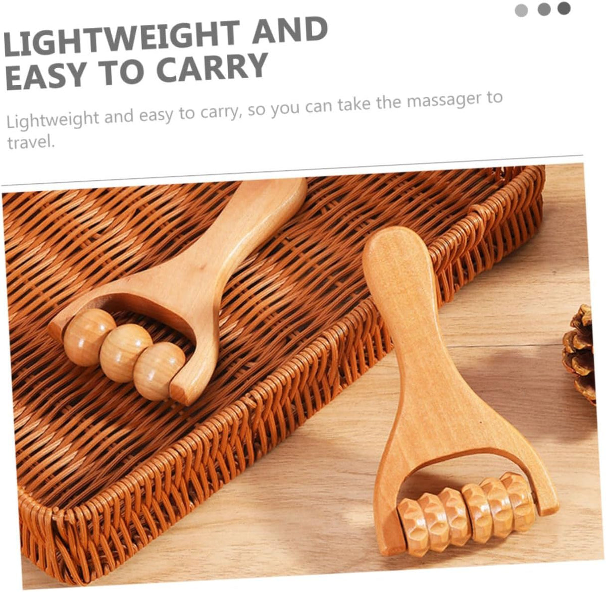 Wooden Foot Massager Roller Handheld Acupoint Massage Tool for Neck Shoulder Back Legs and Feet Relaxation Compact and Lightweight Design