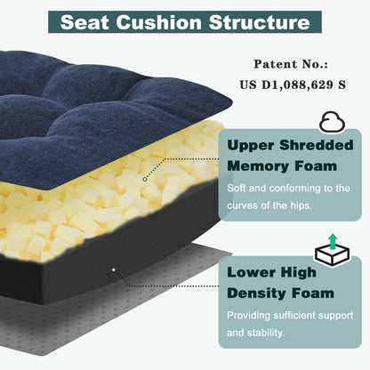 baibu Memory Foam Recliner Cushions with Lumbar Support Pillow Set for Elderly, 20x20x5 Inch Dual-Layer Design Non-Slip Recliner Seat Cushion & Back Support Pillow for Reduce Hip & Lumbar Pain, Brown