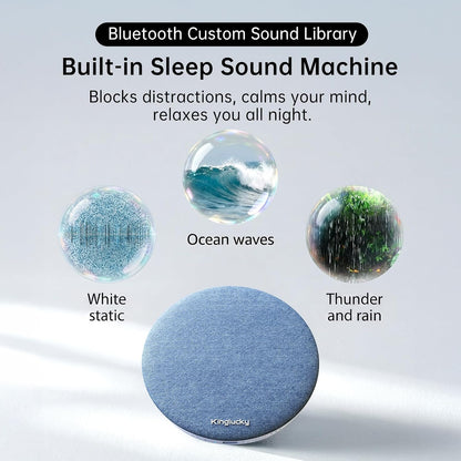 Kinglucky Pillow Speaker for Sleeping, Built-in White Noise Ultra-Thin Bluetooth 6.0 Under Pillow Speaker for Side Sleepers,Auto Shut-Off, Rechargeable Portable for Travel, Couples Shared Bed, Blue