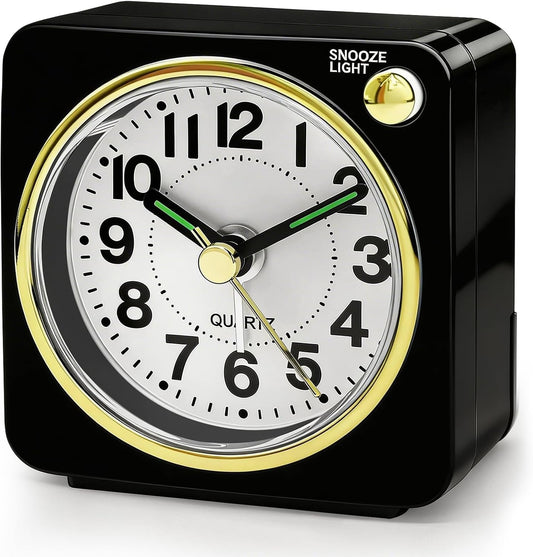 Lamisola Ultra Small Battery Analog Travel Alarm Clock, Retro Bedside Table Clocks for Bedrooms, Desk Clock, Vintage Home Decor for Bathroom Kichen Living Room, Mint