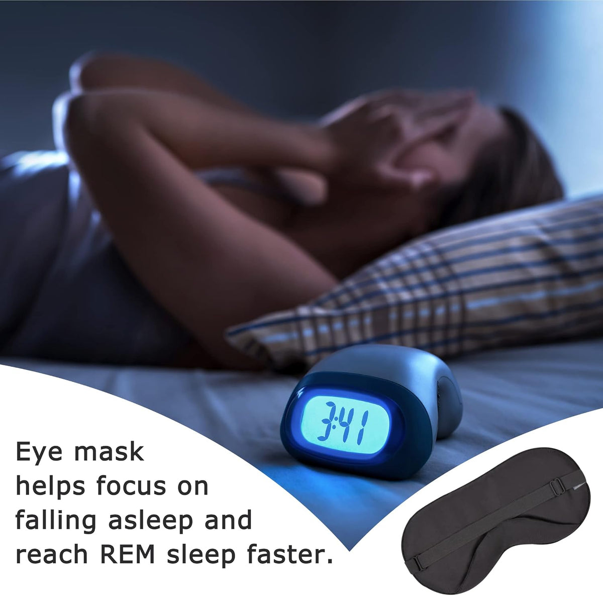 100% Bamboo Viscose Sleep Eye Mask - Dark Gray - Superior to Cotton - Light Blocking Travel Blindfold for Men & Women - Ultra-Soft & Comfortable with Adjustable Strap for Restful Sleep - by JoMo