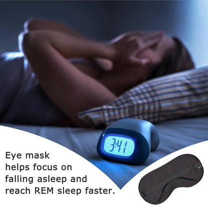 100% Bamboo Viscose Sleep Eye Mask - Dark Gray - Superior to Cotton - Light Blocking Travel Blindfold for Men & Women - Ultra-Soft & Comfortable with Adjustable Strap for Restful Sleep - by JoMo