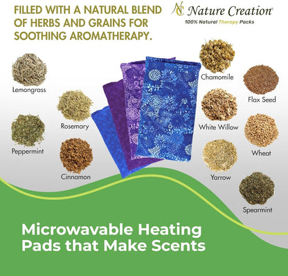 Nature Creation Microwaveable Herbal Heating Pad - Microwave Heating Pad for Neck and Shoulders, Cold & Hot Pack, Heat Pack Warming Pad, Microwavable Heating Pads - Pack of 1 (Lavender Flowers)