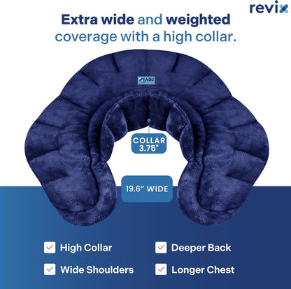 REVIX Microwave Heating Pad for Neck and Shoulders Back, Microwavable Heated Neck Wrap Warmer with Moist Heat, Lavender Aromatherapy Hot and Cold Pack