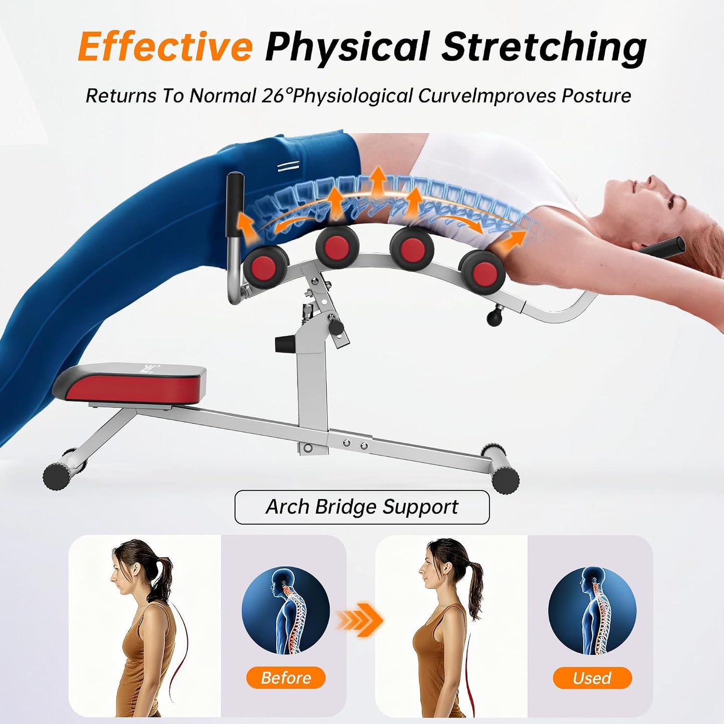 Inversion Table for Back Pain Relief - 350lbs Capacity, Improve Posture and Spinal Health - Ideal for Home and Gym Use