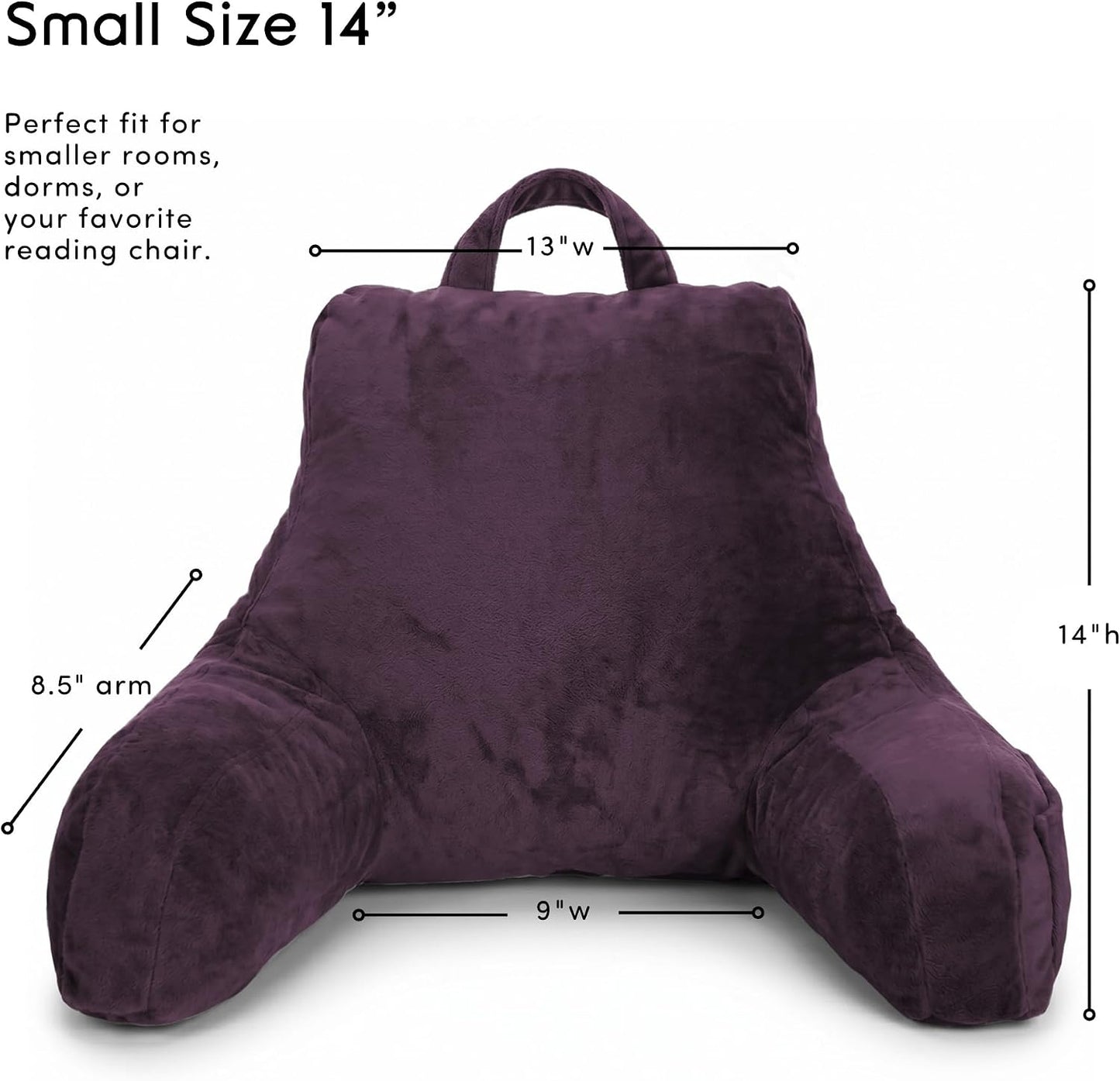 Nestl Reading Pillow with Shredded Memory Foam, Designed for Sitting Up in Bed and Couch, Back and Arms Adjustable Support for Adult & Teens Backrest Pillows for Reading, with Washable Cover Dark Grey