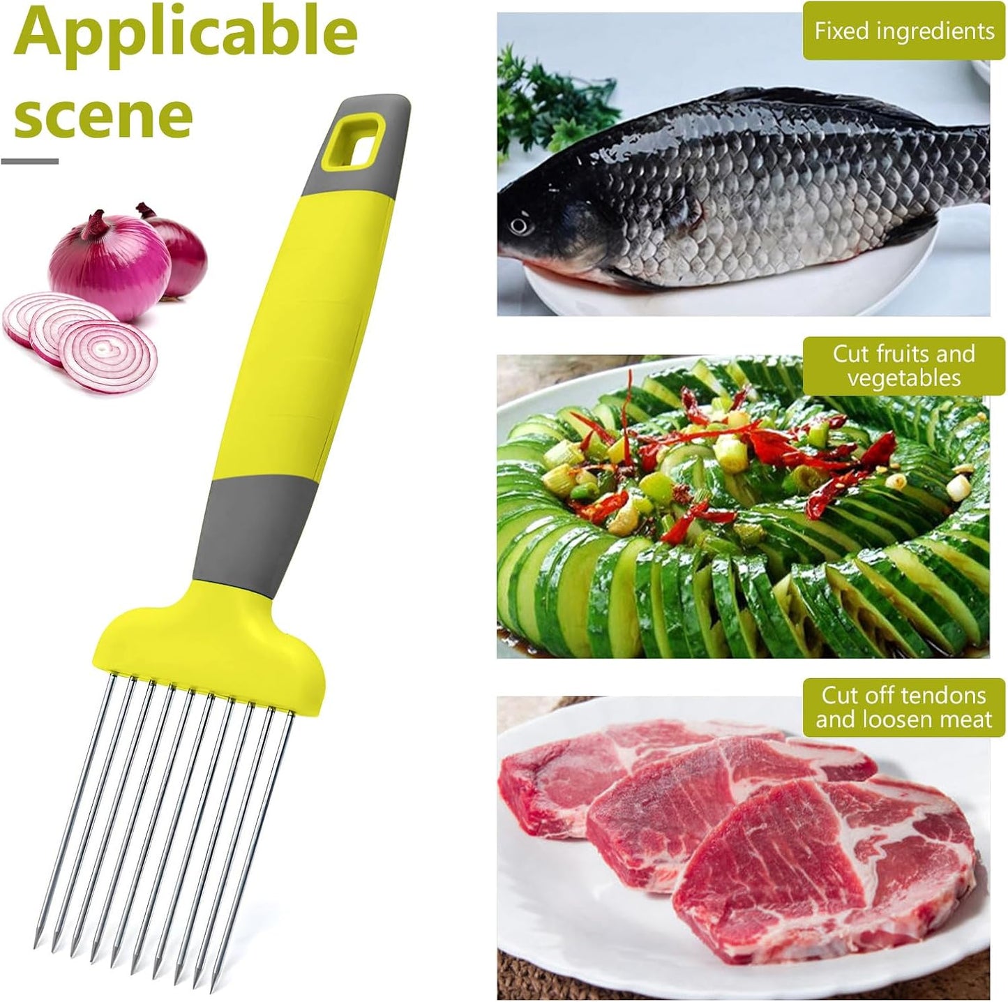 Onion Slicer Thin-Egg Chopperonion Onion Holder For Slicing,Avocado Slicer Tool Blooming Onion Cutter Kit,Tomato Slicers For Home Use Cool Kitchen Gadgets 2024 (Black(No handle))