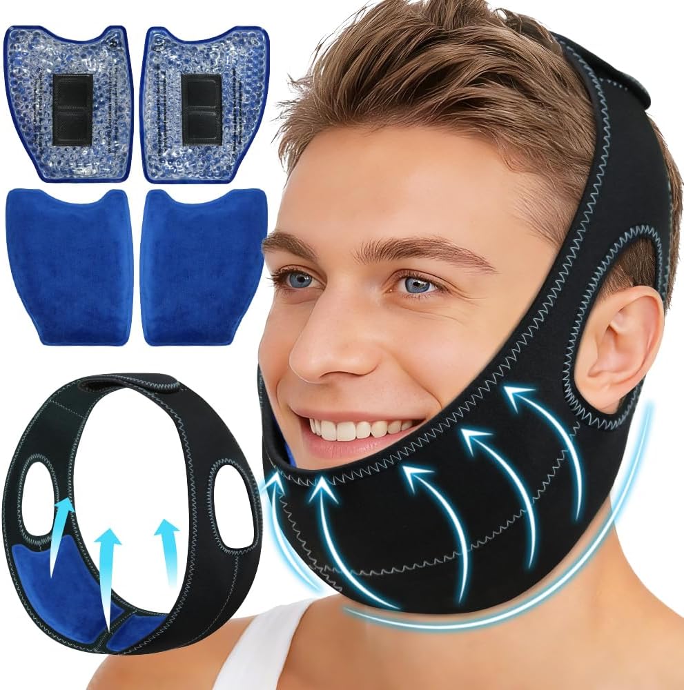 Wisdom Teeth Ice Pack Head Wrap Jaw Face Ice Pack with 4 Gel Packs