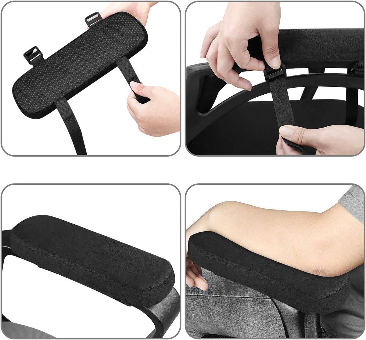 MOSISO Chair Armrest Pads, Home/Office Chair Arm Rest Covers, Black