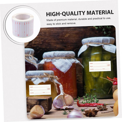 TEHAUX 1roll Writing Rotation Labels Food Labels Stickers Tiny Stickers for Day Dots Dry Surface Adhesive Removable for Restaurant Home and Grocery Stores