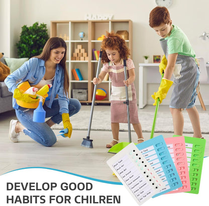 Aleric 4 Pieces Chores Chart for Kids Chore Chart, Sliding Routine Chart to Do List, My Chores RV Checklist Task Planning Board for Kids and Adults, ADHD Tools Routine Visual Schedule Reminder