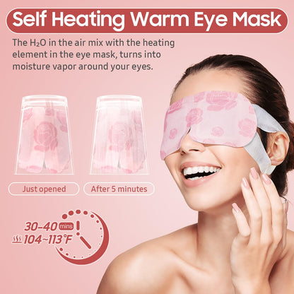 BeHoomi Steam Eye Mask, 10Packs Heated Eye Mask, Self Heating Disposable SPA Warm Compress for Eyes Sleep Mask, Travel Essentials & Relaxation Gifts for Women (Lavender Scent)