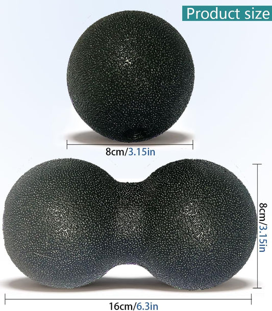 Peanut Massage Ball, Double Lacrosse Foam Roller for Physical Therapy, Firm | Deep Tissue Exercise, Myofascial Release, Muscle Knots Acupoint Relief, Trigger Point Tool for Neck Back Feet Waist Pain