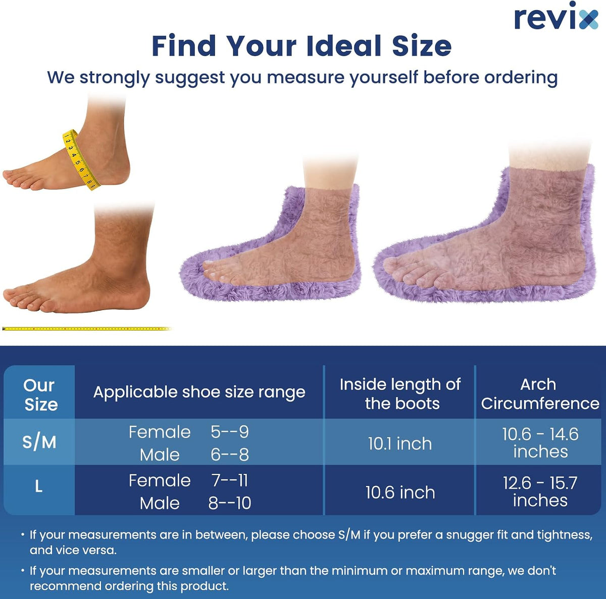REVIX Microwavable Foot Warmers, Heated Booties for Cold Feet, Purple L
