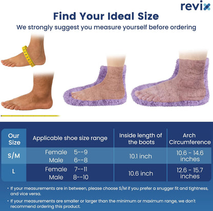 REVIX Microwavable Foot Warmers, Heated Booties for Cold Feet, Purple L