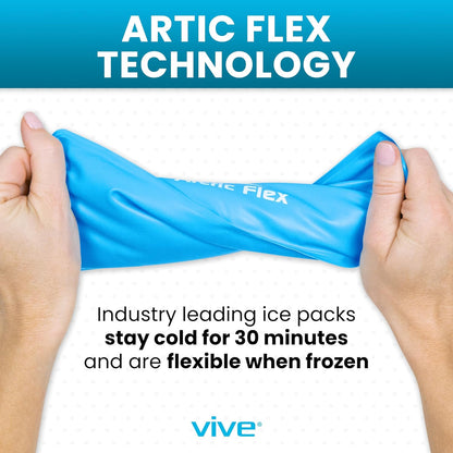 Vive Knee Ice Pack Wrap - Cold/Hot Gel Compression Brace for Pain Relief | Strap for Arthritis Pain, Tendonitis, ACL, Athletic Injury, Osteoarthritis, Women, Men, Running, Meniscus, Patella, Surgery