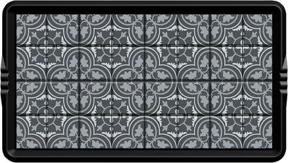 BEHERO Boot Tray Shoe Mat, Rubber Shoe Matt Tray Indoor/Outdoor Use, 16" x27.5" Shoe Cleaning Mat Non-Slip with Raised Edge for Entryways, Decks, and Patios (Black)