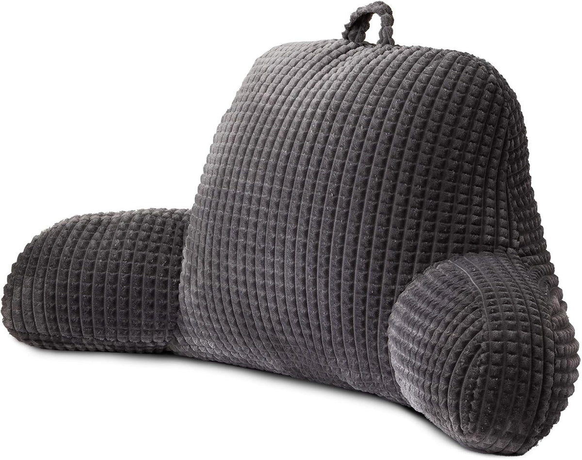 A Nice Night Darkgrey 17" Bed Wedge Pillows with Arms for Sitting
