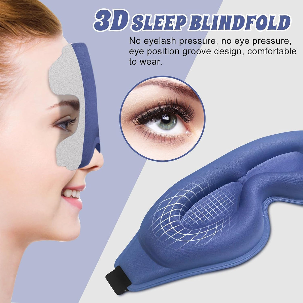 3D Advanced Eye Mask for Sleeping, Ultra Delicate Soft Skin Friendly Eye mask,100% Blackout Sleep Eye Mask for Sleep, Eyelash Extension Sleep mask, Sleeping Eye Masks for Men and Women