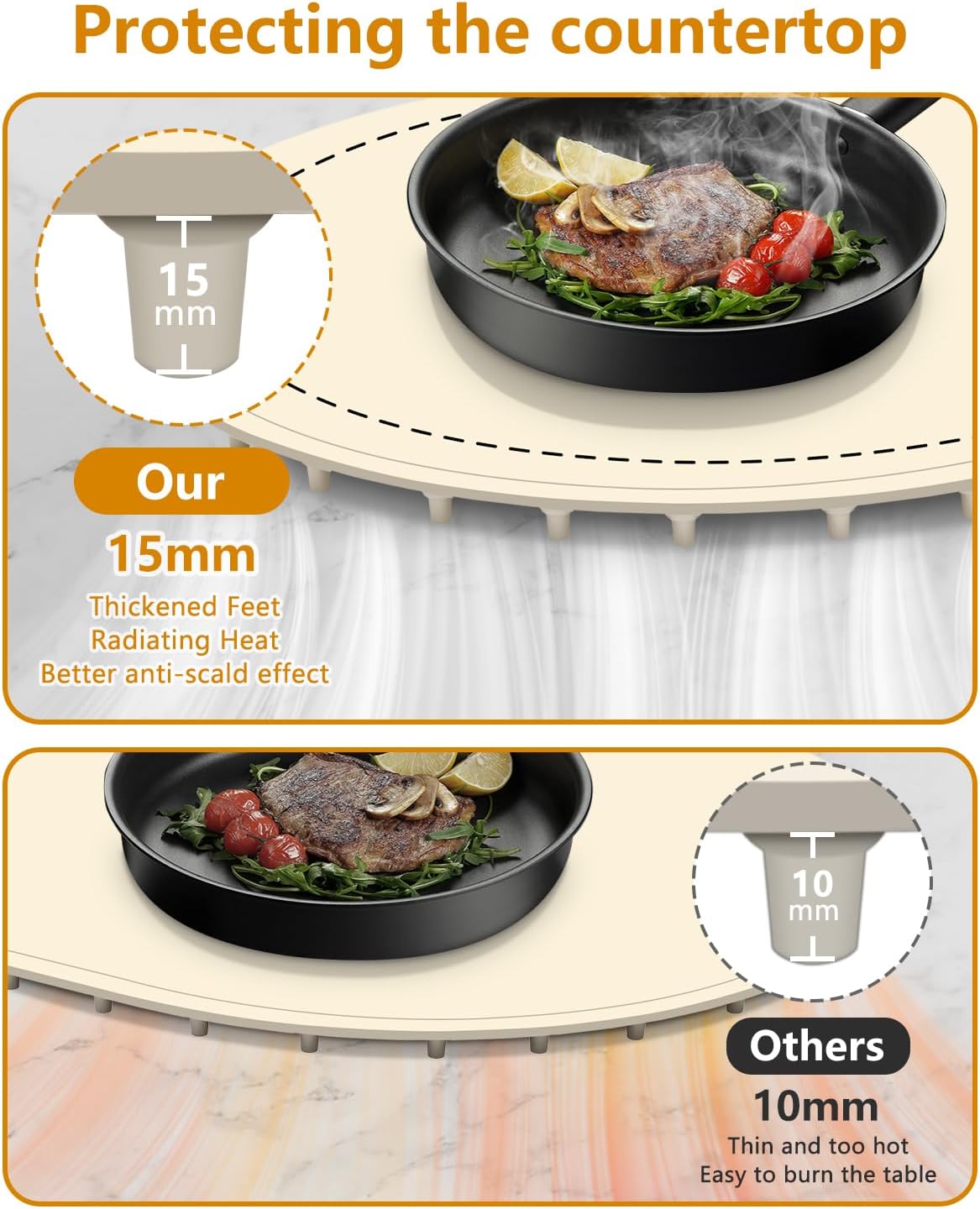 seenlast Warming Mat for Food with Adjustable Temperature Timer,10S Fast Heating Silicone Food Warmers for Parties Buffet and Home Daily,Food Warming Mat with Insulating Pad Raised Feet Protects Table