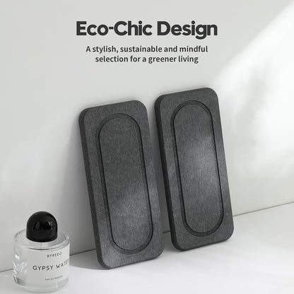 3 Pack Water Absorbent Diatomite Coasters, Stone Drying Mat for Kitchen Counter, Bathroom Sink Organizer Tray, Compact Vanity Rack, Soap Holder Caddy, Faucet Splash Guard, White 8"x3.8"