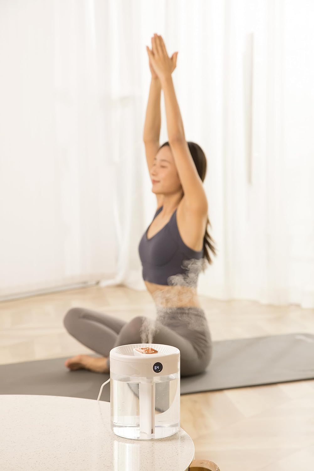 Top-Fill 2L Humidifiers for Bedroom Large Room, Smart Digital Display Hygrometer, Dual 360° Nozzles Cool Mist, Ultra-Quiet <30dB, 24H Long Runtime, Auto Shut-Off, Essential Oil Box, White