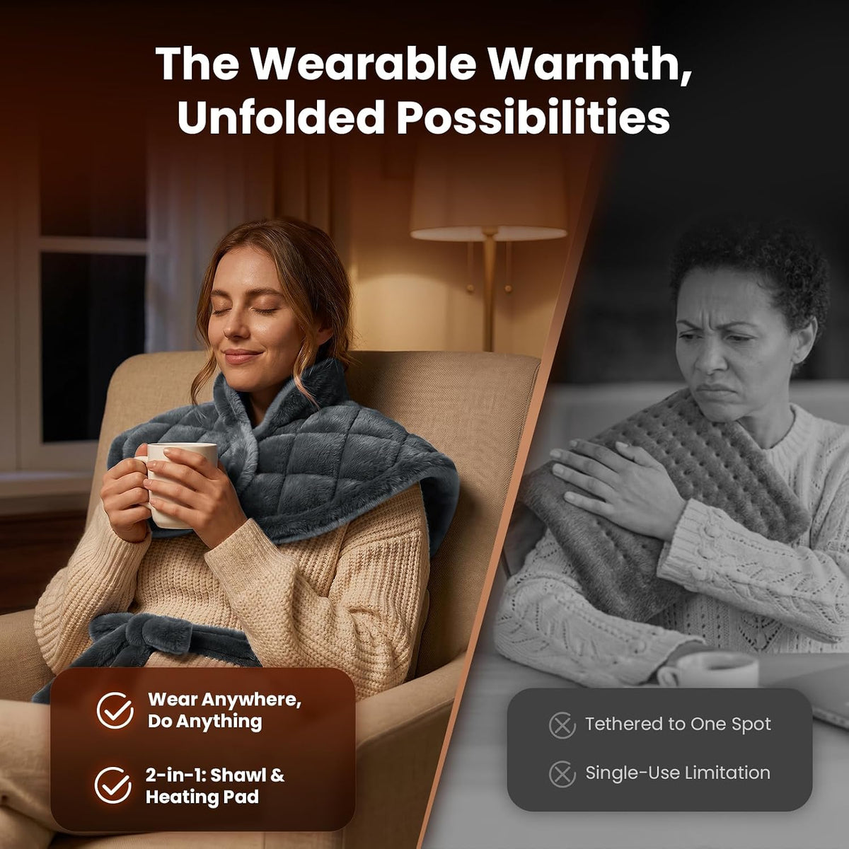 BOB AND BRAD Weighted Heating Pad for Shoulders and Upper Back